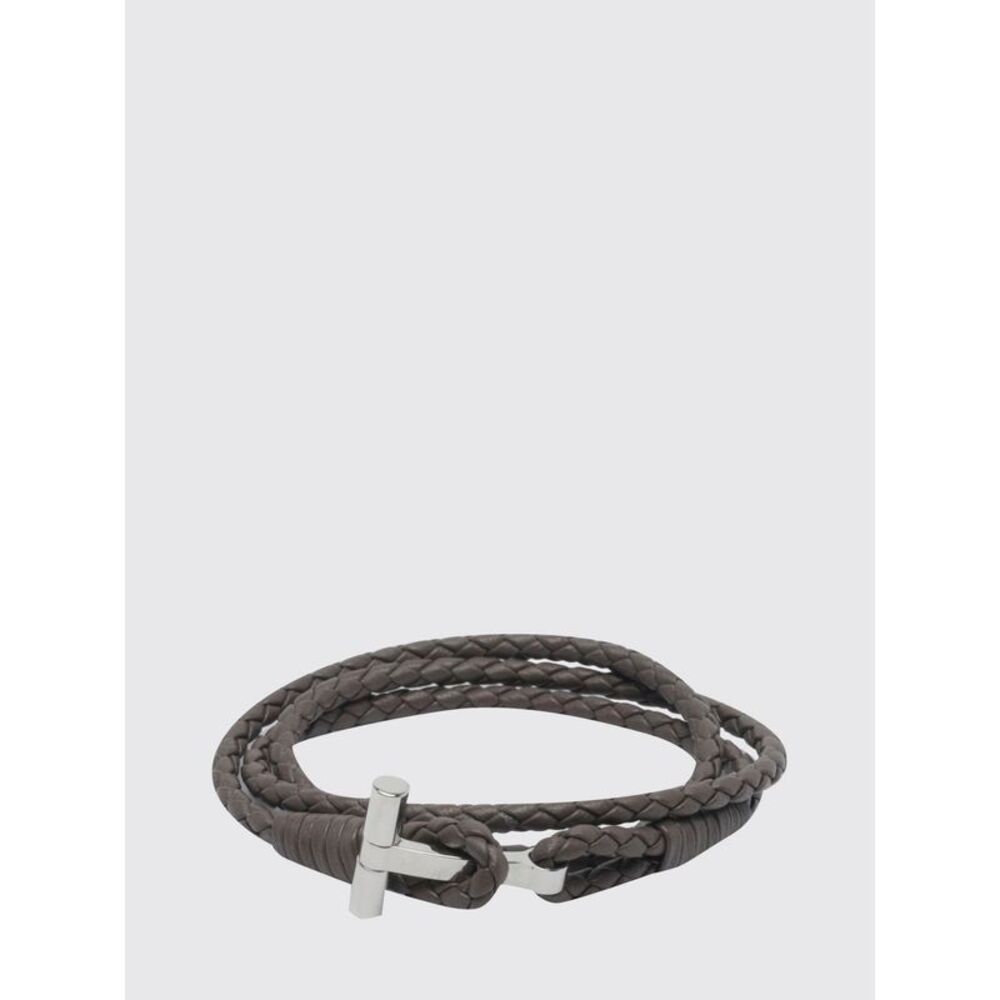 Tom Ford Men Tom Ford Multi-Strand Woven Calfskin Leather Bracelet With Logo
